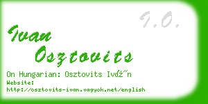ivan osztovits business card